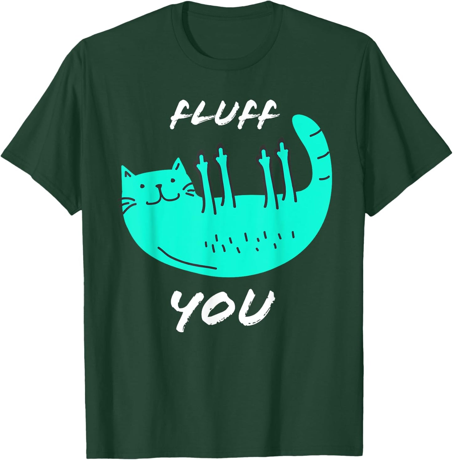 Cat Flipping Off Shirt Cat Giving Middle Finger Fluff Off Women T-Shirt - T-Shirt | Forest
