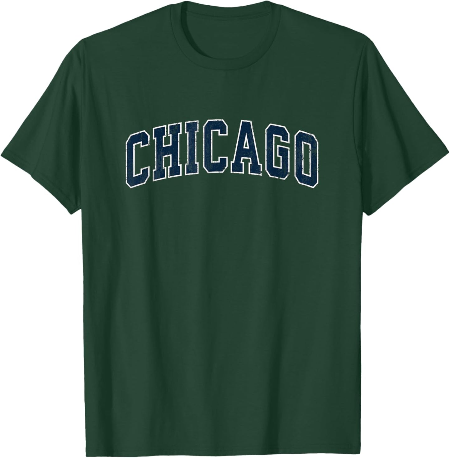 Chicago Illinois IL Vintage Sports Design Navy Design T-Shirt - T-Shirt | Forest