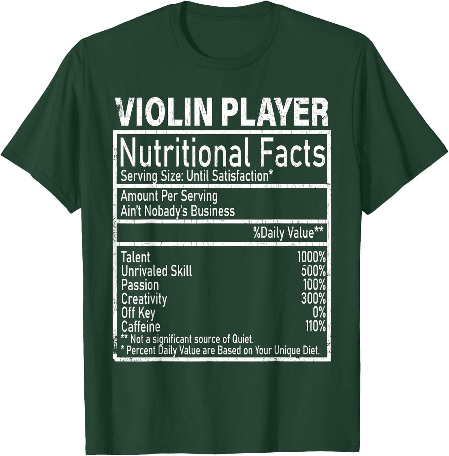 Violin Player Facts Funny Violinist Music Player Graphic T-Shirt - T-Shirt | Forest