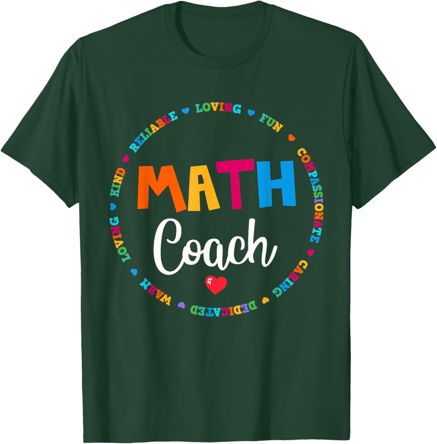 Instructional Math Coach Crew Back to School Matching Group T-Shirt - T-Shirt | Forest