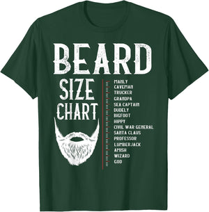 Beard Measurement Chart Shirt, Beard Length Growth Chart T-Shirt - T-Shirt | Forest