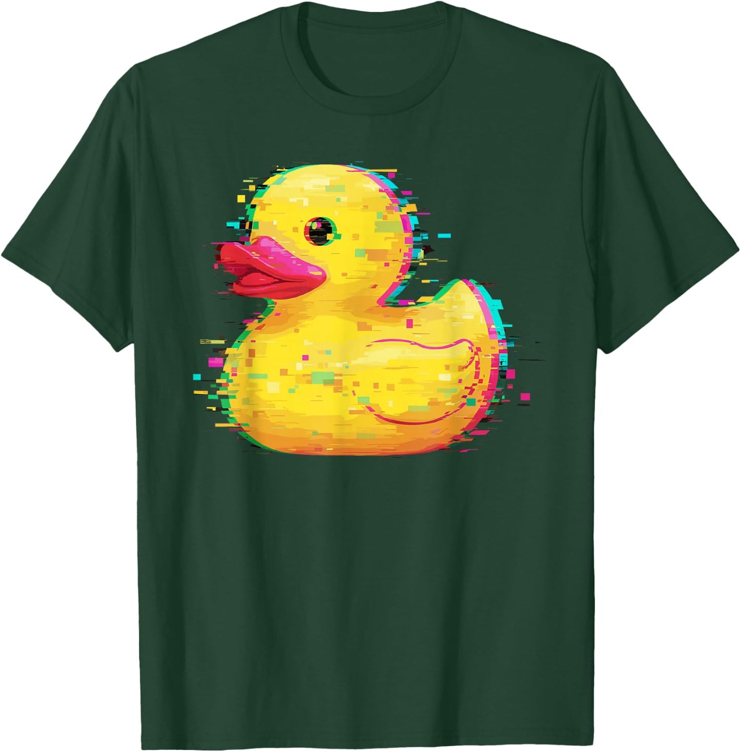 Programmer Glitch Rubber Duck Debugging Coding T-Shirt - T-Shirt | Forest