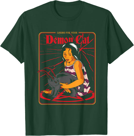 Caring For Your Demon Cat Halloween Costume for Cats Owners Men Women T-Shirt - T-Shirt | Forest