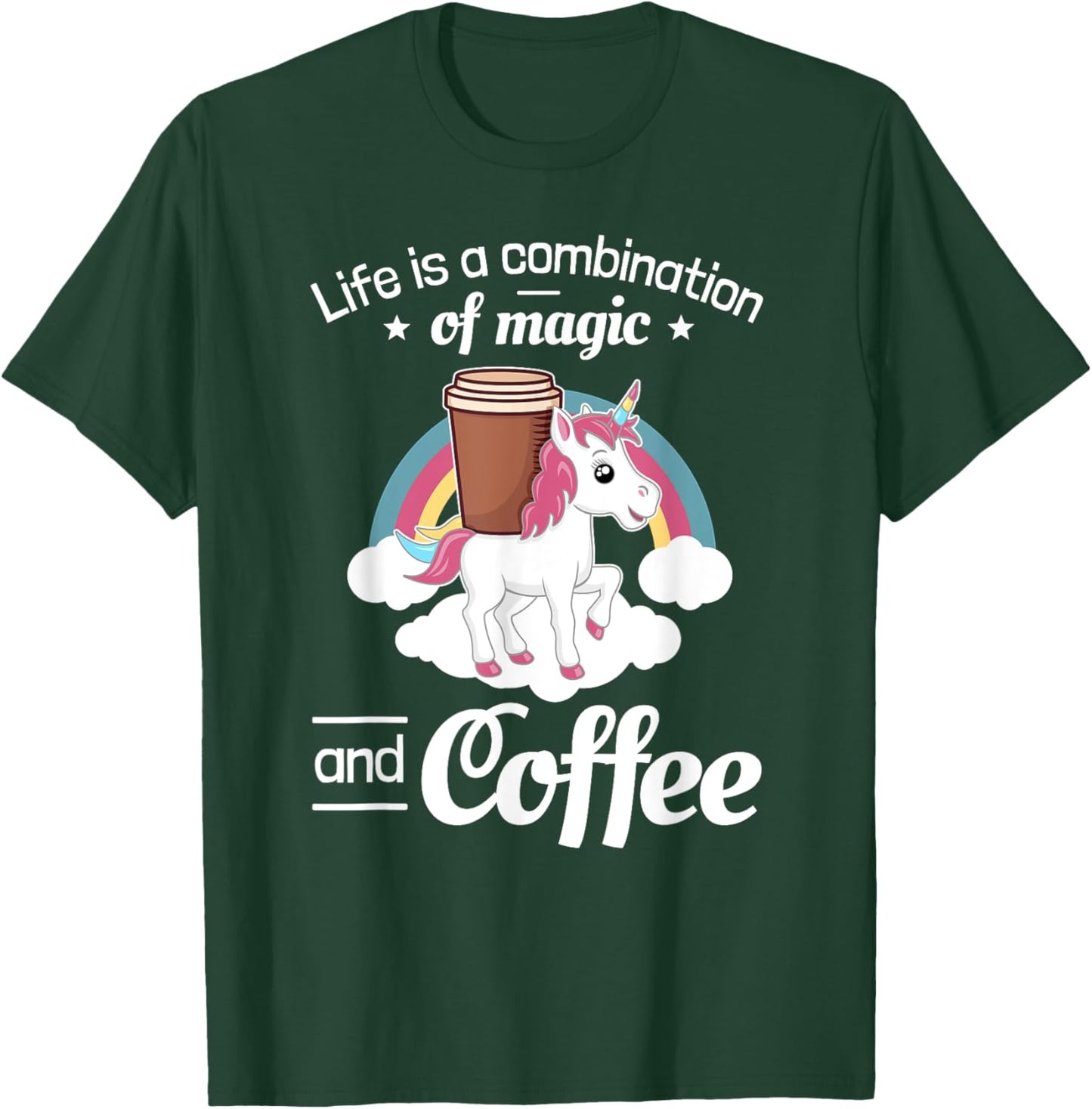 Coffee Unicorn Magic T-Shirt - T-Shirt | Forest