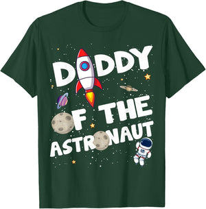 Daddy of the Astronaut Space Theme Birthday Party Dad T-Shirt - T-Shirt | Forest