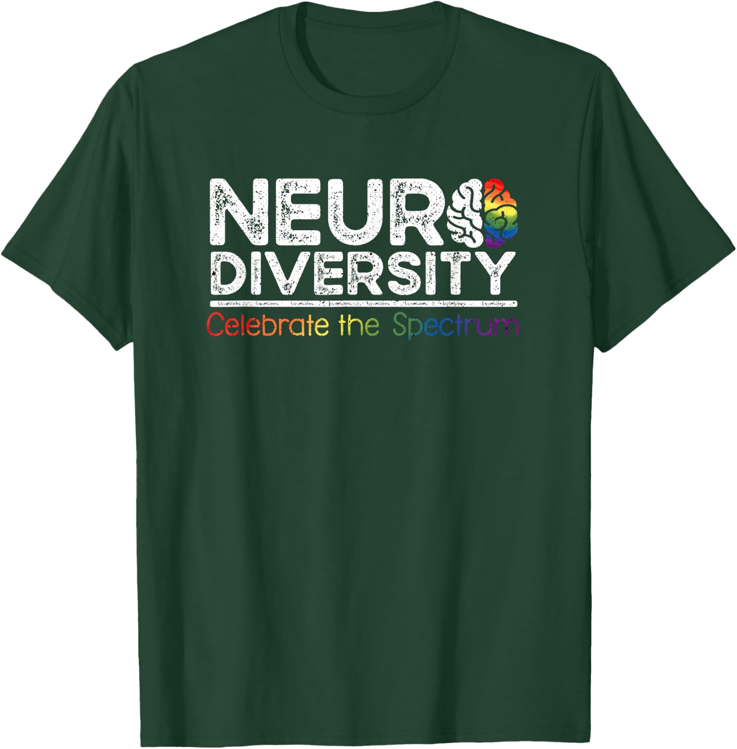 Neurodiversity Celebrate Mental Health ADHD Autism Awareness T-Shirt - T-Shirt | Forest