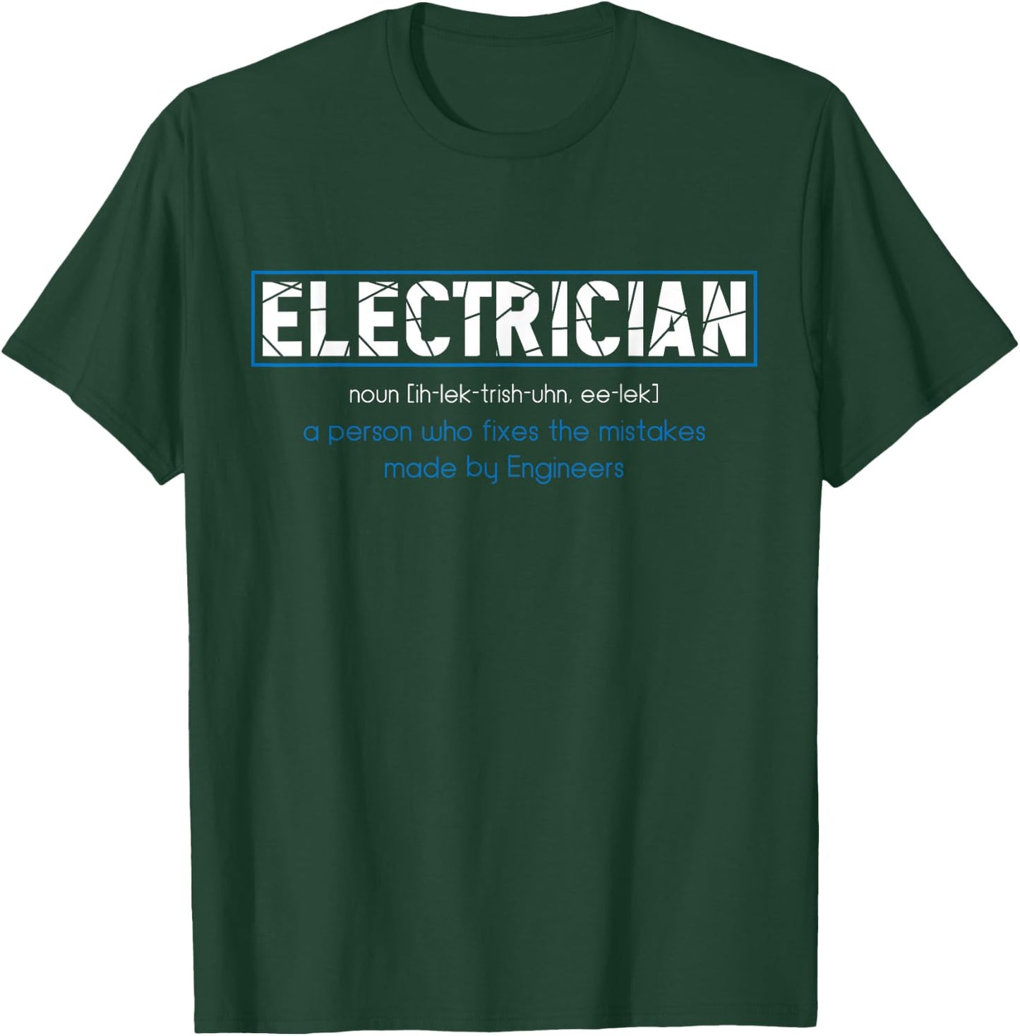 Funny Electrician Apparel & Gifts Electrician Definition - Men's Black Small Classic Fit Short Sleeve T-Shirt - T-Shirt | Forest