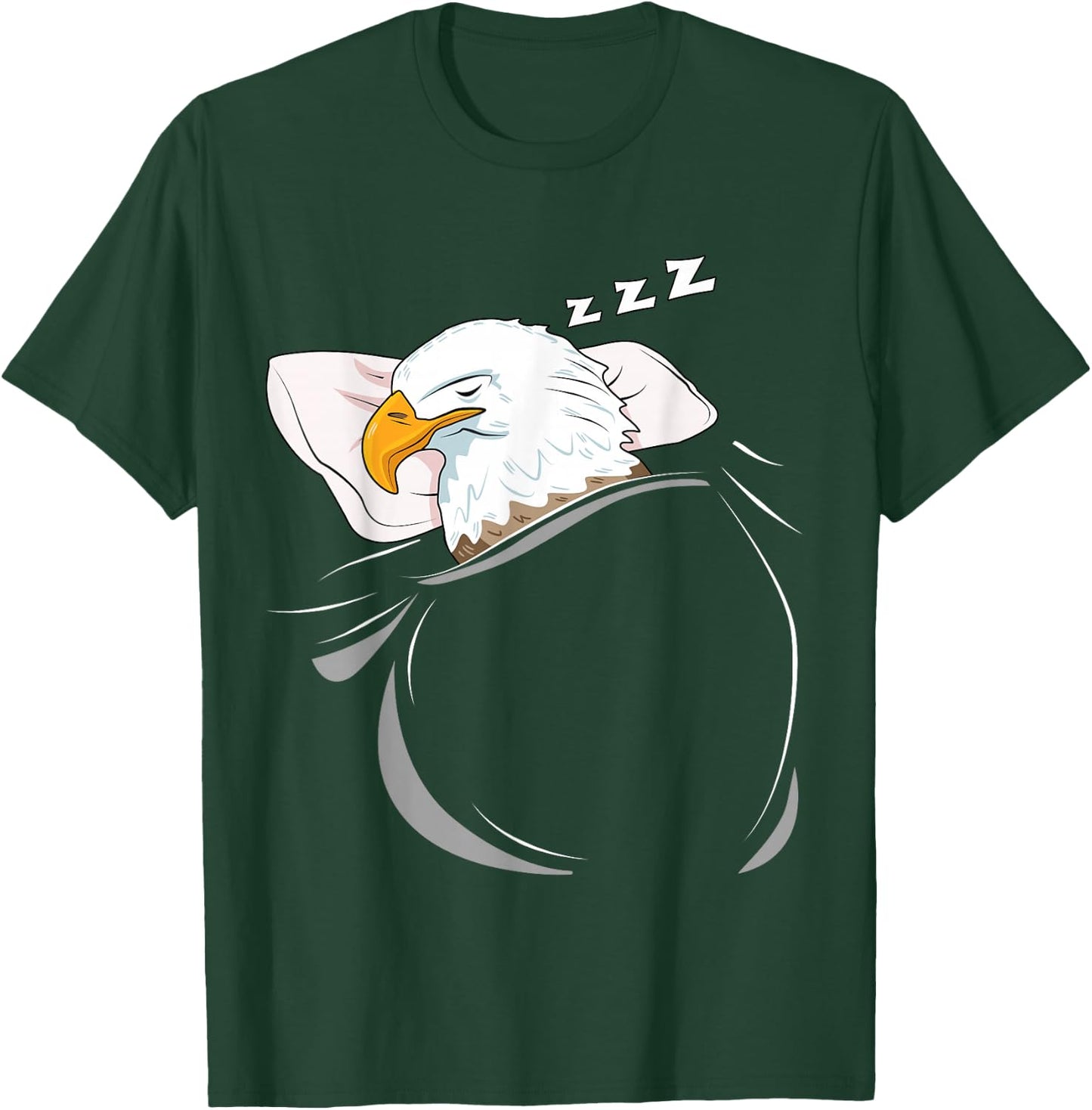 Bald Sea Eagle Sleeping Pyjamas Top Gift Eagle T-Shirt - T-Shirt | Forest