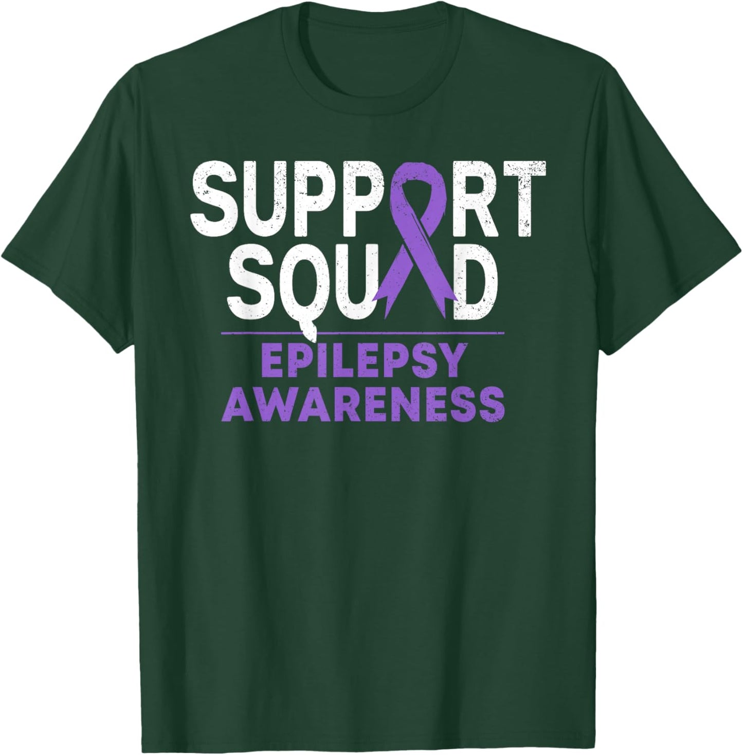 Support Squad Epilepsy Awareness Month Family Purple Ribbon T-Shirt - T-Shirt | Forest