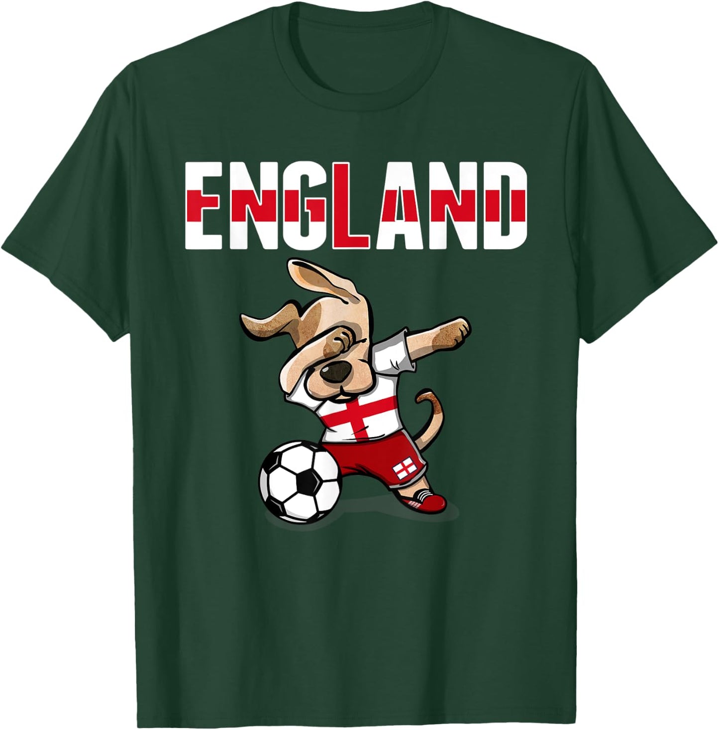 Dabbing Dog England Soccer Fans Jersey English Flag Football Women Kids T-Shirt - T-Shirt | Forest