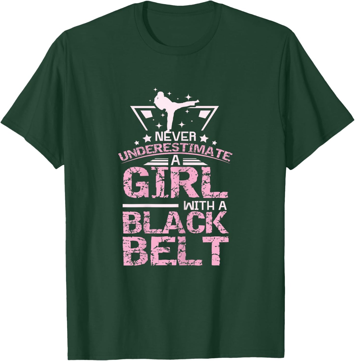 Black Belt Karate Taekwondo Girl T-Shirt - T-Shirt | Forest