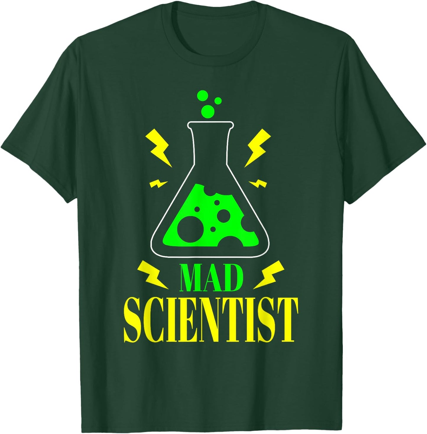 Funny Mad Scientist Men Women Kids Halloween Science Teacher T-Shirt - T-Shirt | Forest