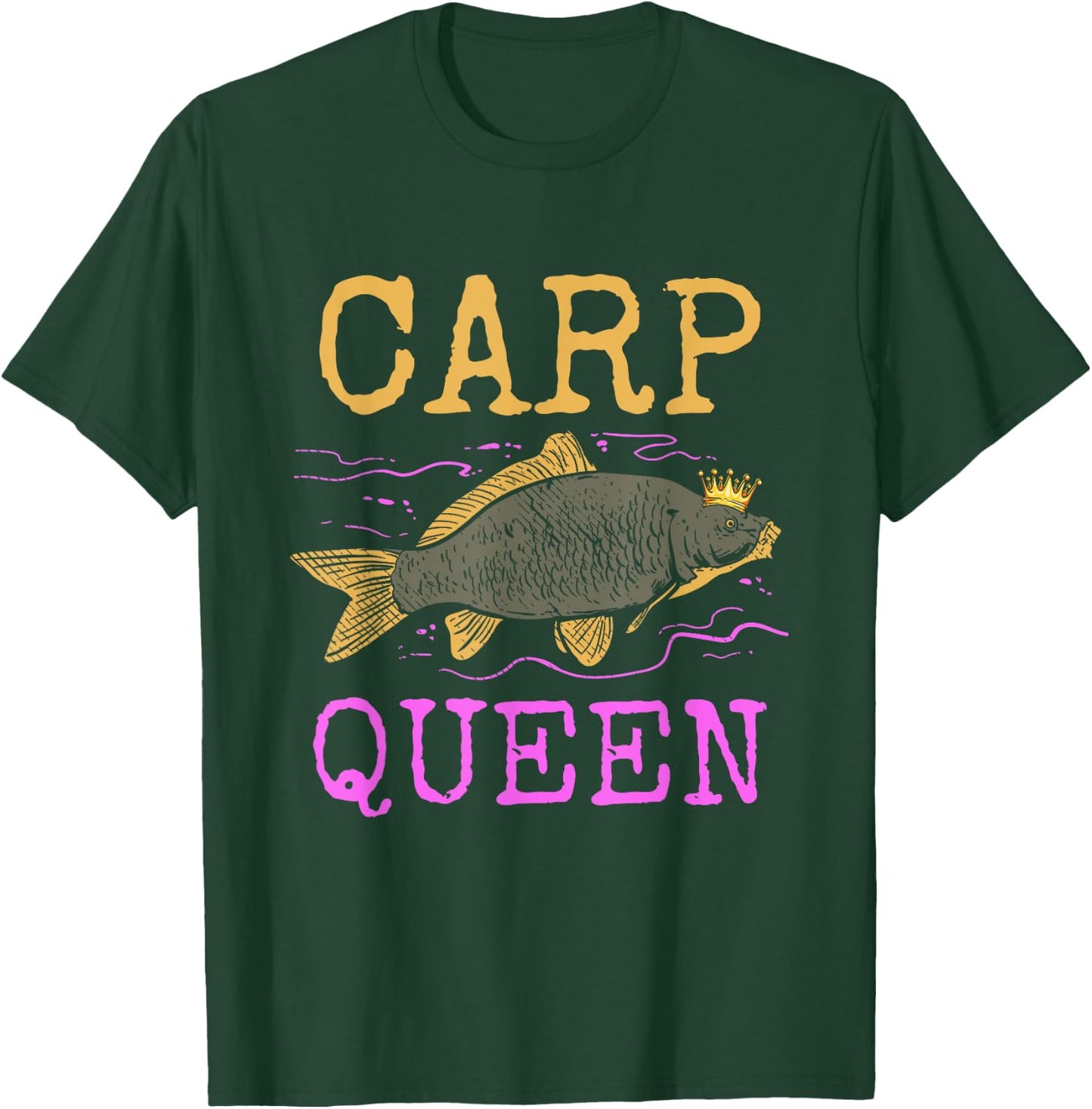 Carp Queen - Carps Fishing Angler Sportfishing Angling T-Shirt - T-Shirt | Forest