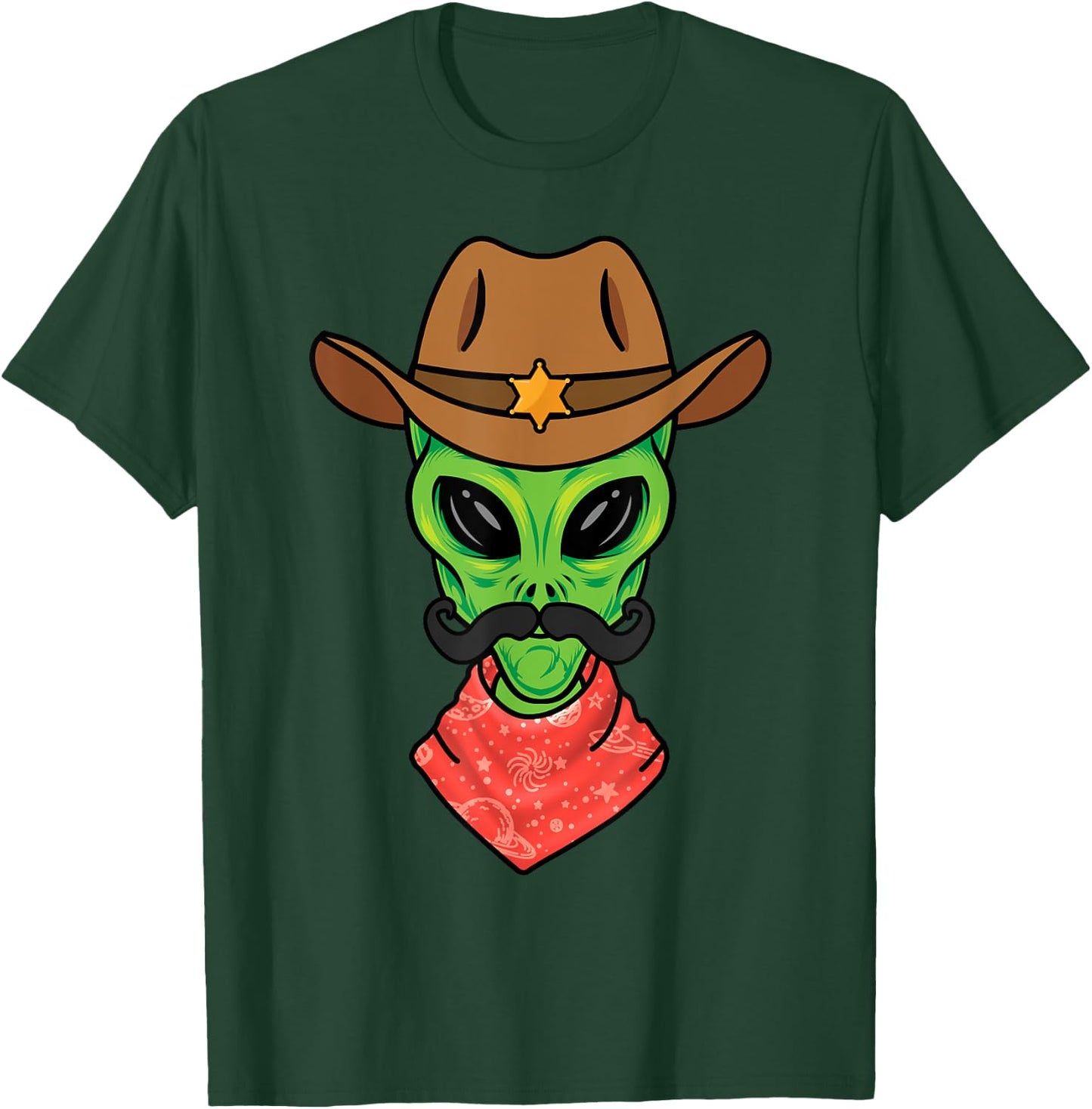 Alien Cowboy for Boys Halloween Sheriff Space Alien Cowboy T-Shirt - T-Shirt | Forest