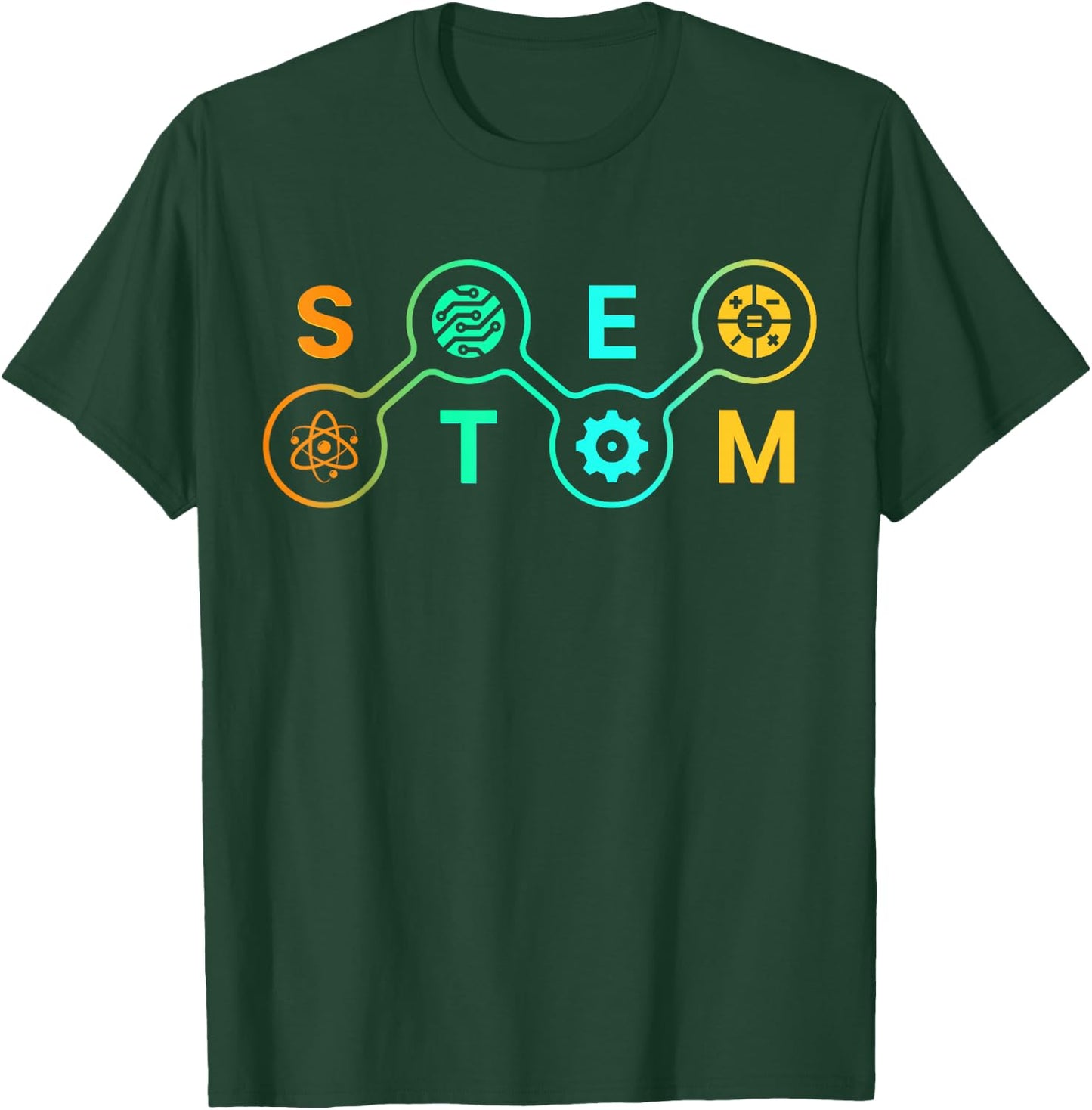 STEM Teacher Science Technology Engineering Math , Black T-Shirt - T-Shirt | Forest