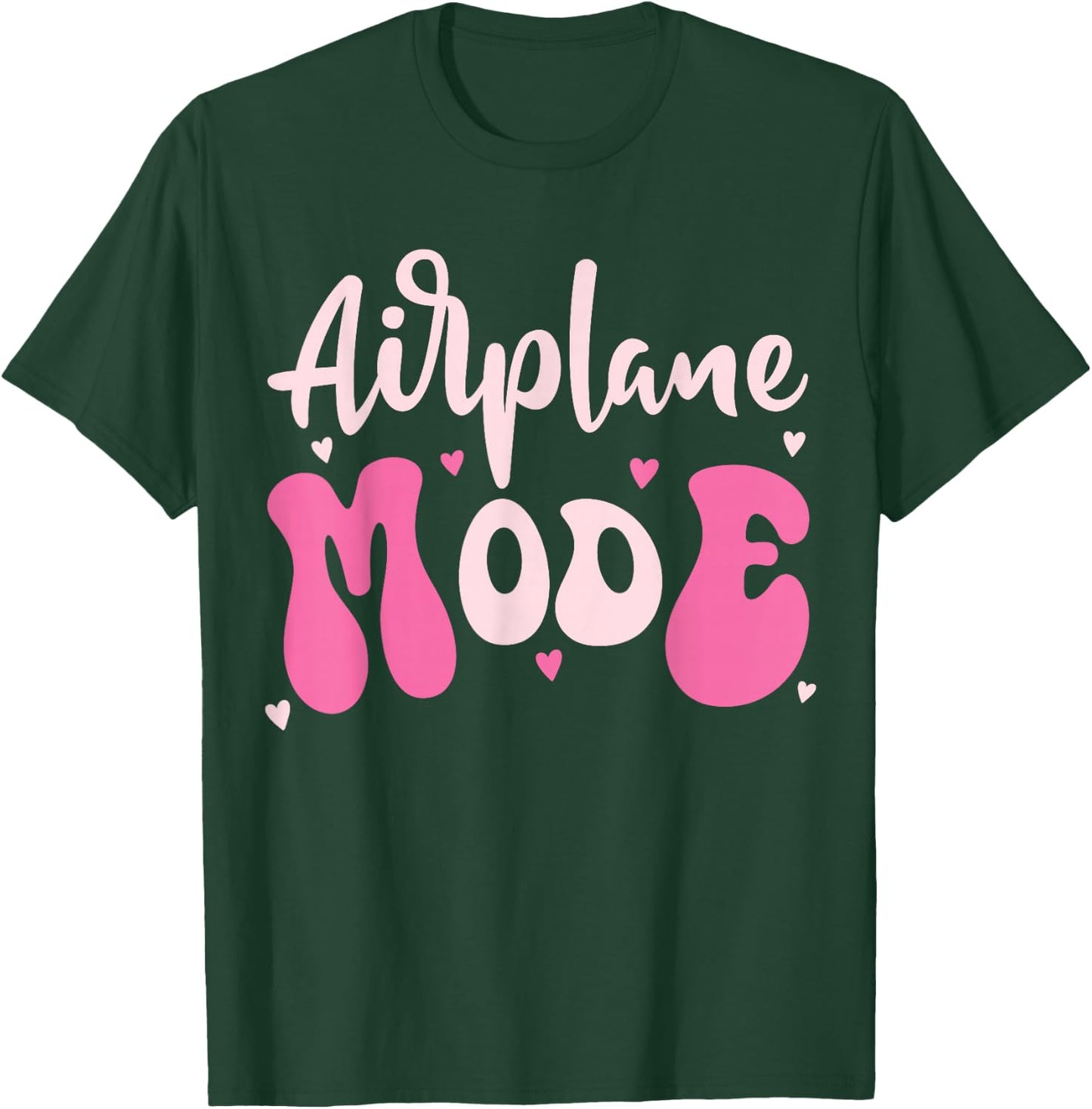 Cute Airplane Mode Travel Graphic Pilot Girl Women Mom Pink T-Shirt - T-Shirt | Forest