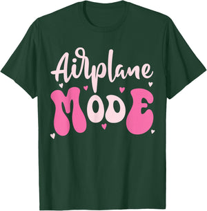 Cute Airplane Mode Travel Graphic Pilot Girl Women Mom Pink T-Shirt - T-Shirt | Forest