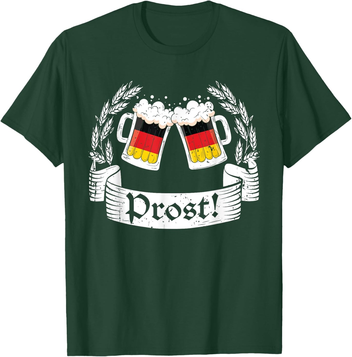 Oktoberfest Shirt Men Women Vintage German Flag Cheers Prost T-Shirt - T-Shirt | Forest