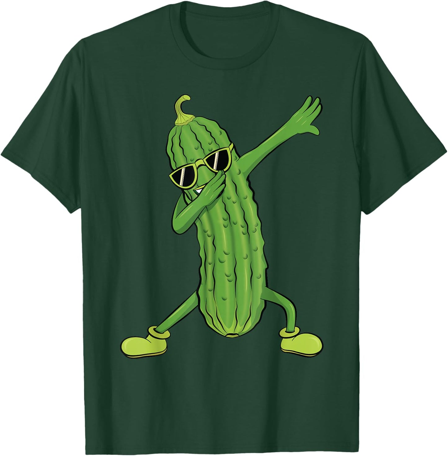 Dabbing Pickle Dancing Cucumber Lover Funny Gifts T-Shirt - T-Shirt | Forest