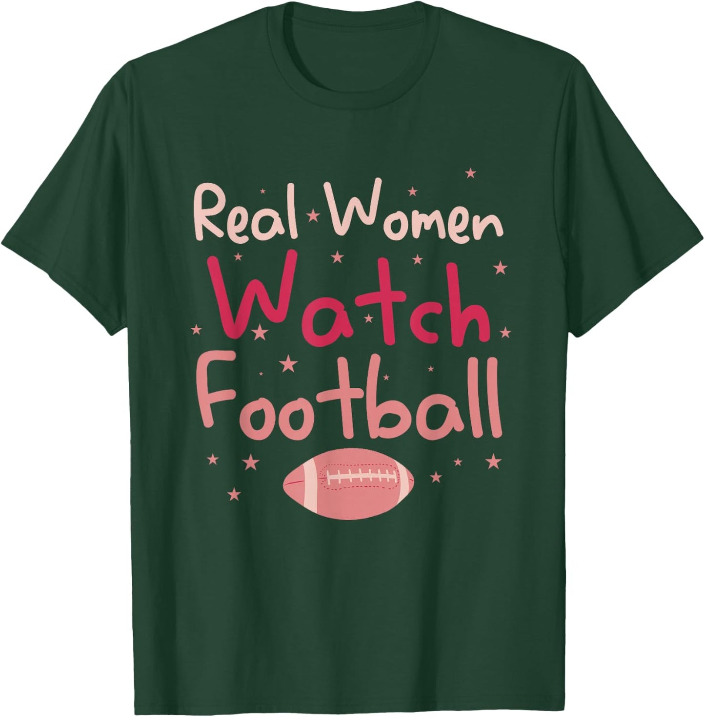 Real Women Watch Football Rugby Lineman Fan T-Shirt - T-Shirt | Forest