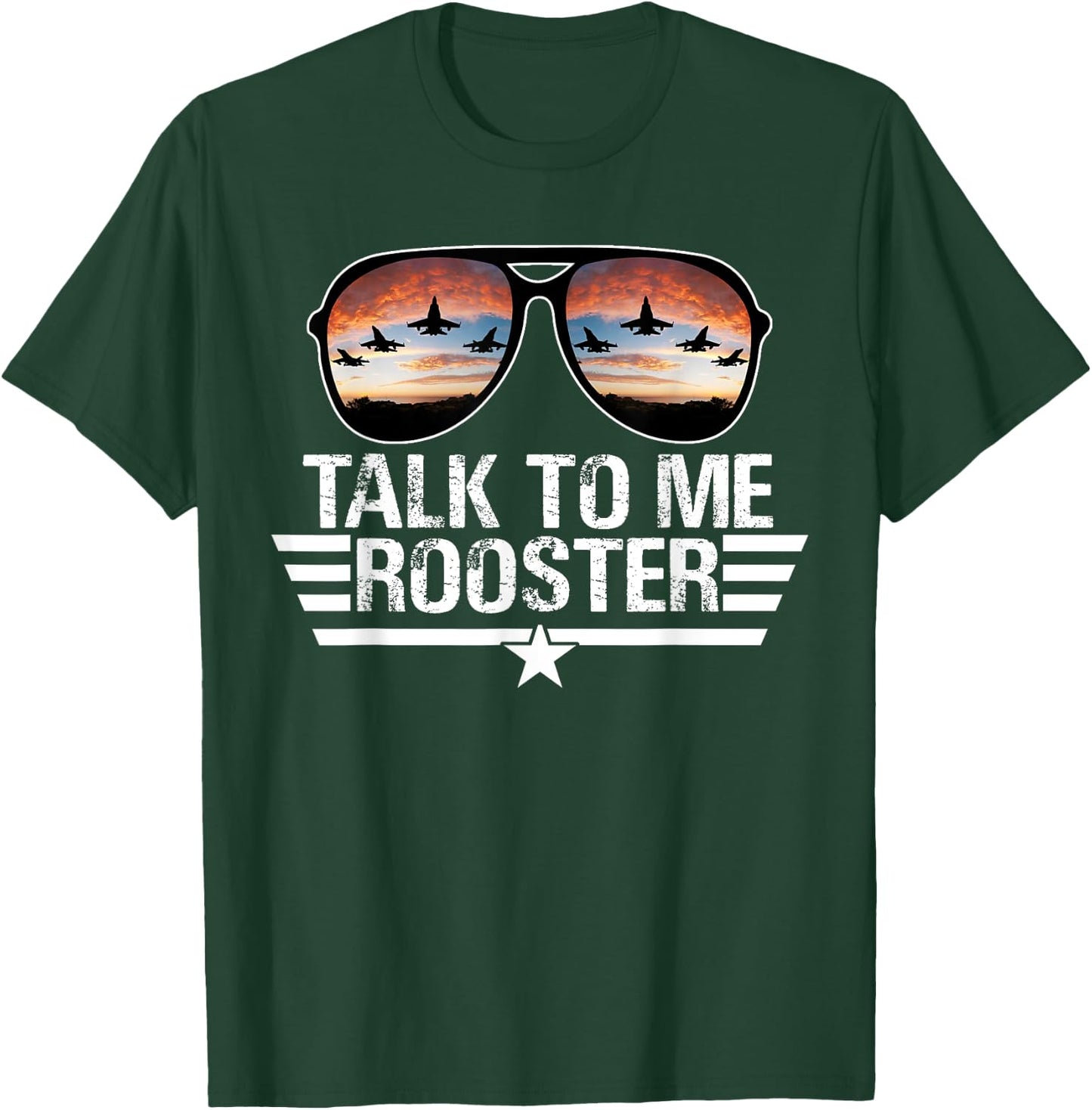 Talk To Me Rooster , Black T-Shirt - T-Shirt | Forest