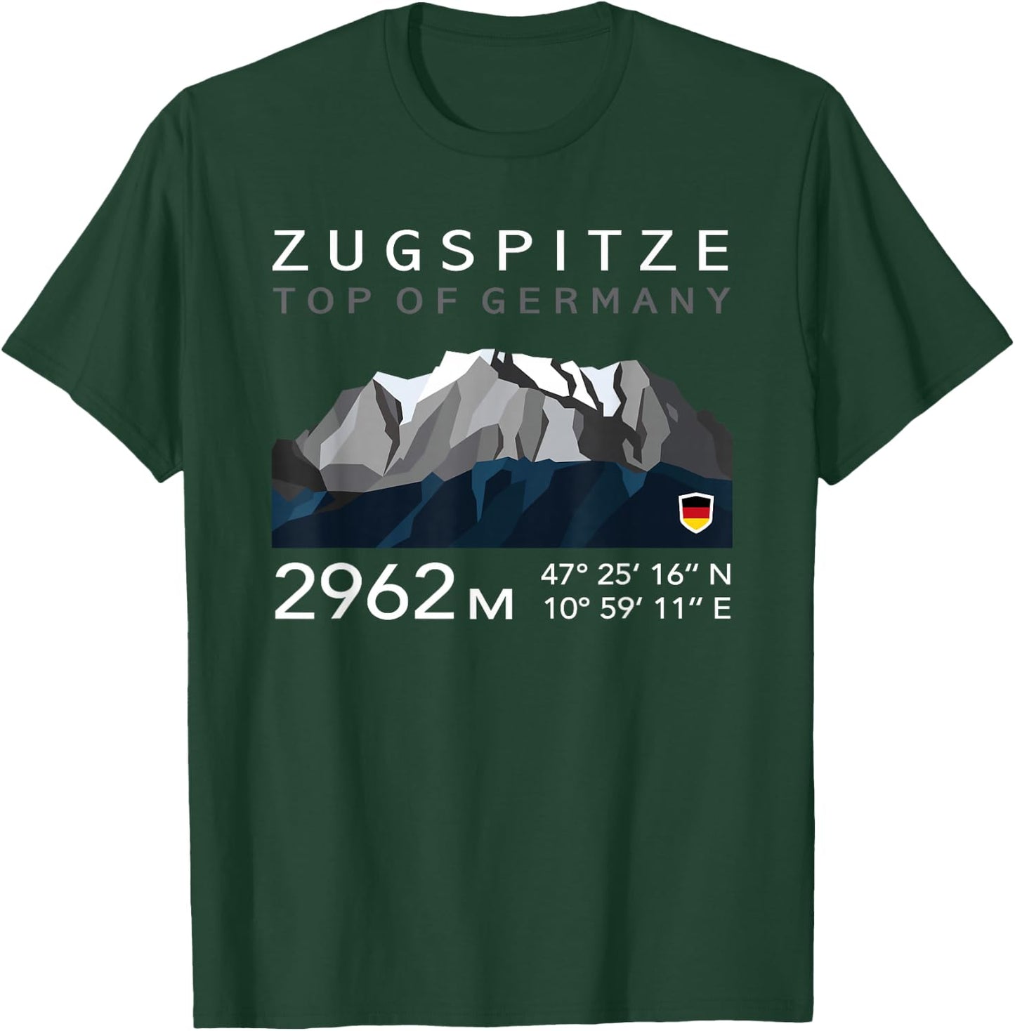 Germany Bavaria Zugspitze German Mountain Summit Souvenir T-Shirt - T-Shirt | Forest