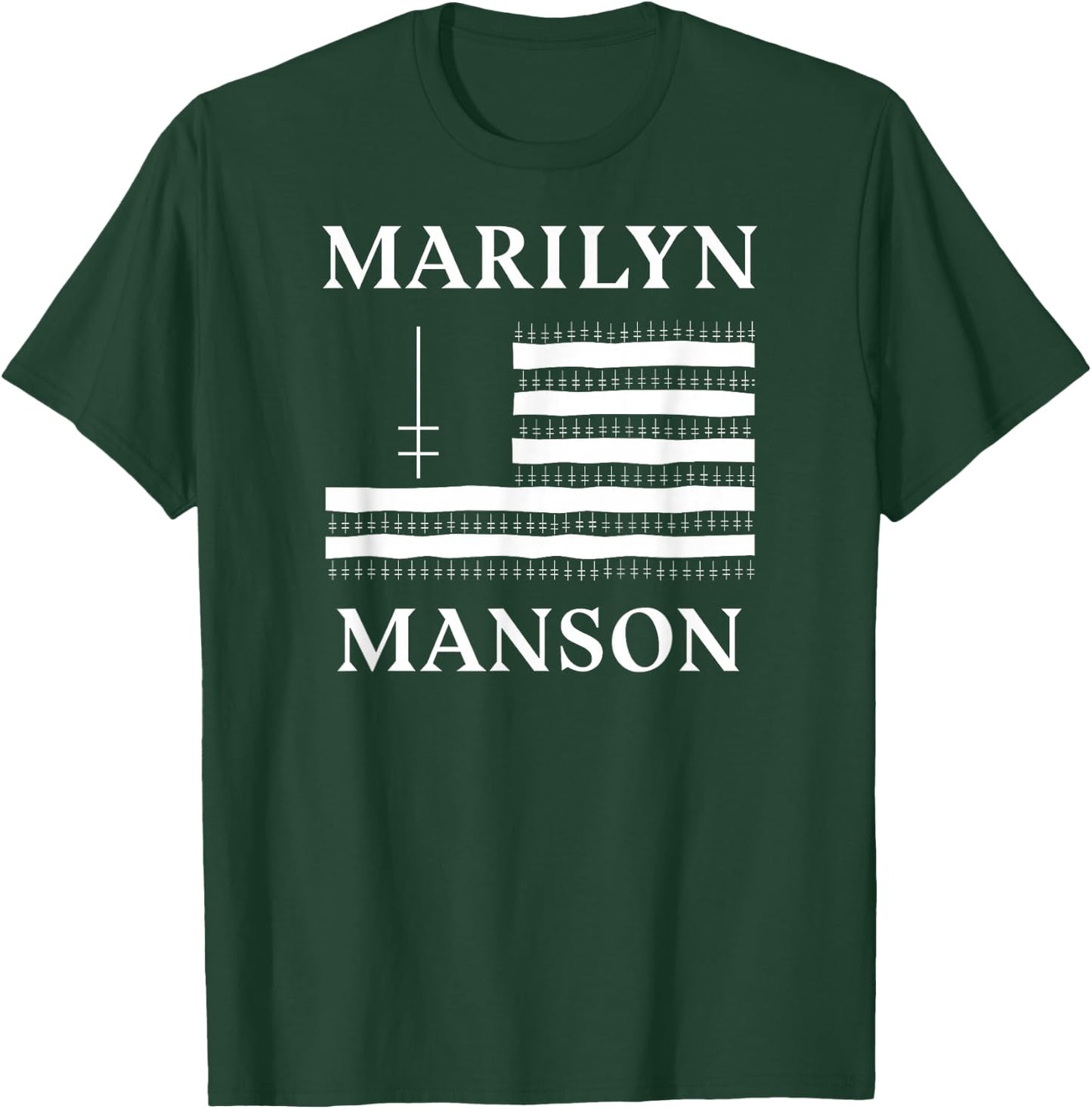 Marilyn Manson – Flag and Logo T-Shirt - T-Shirt | Forest