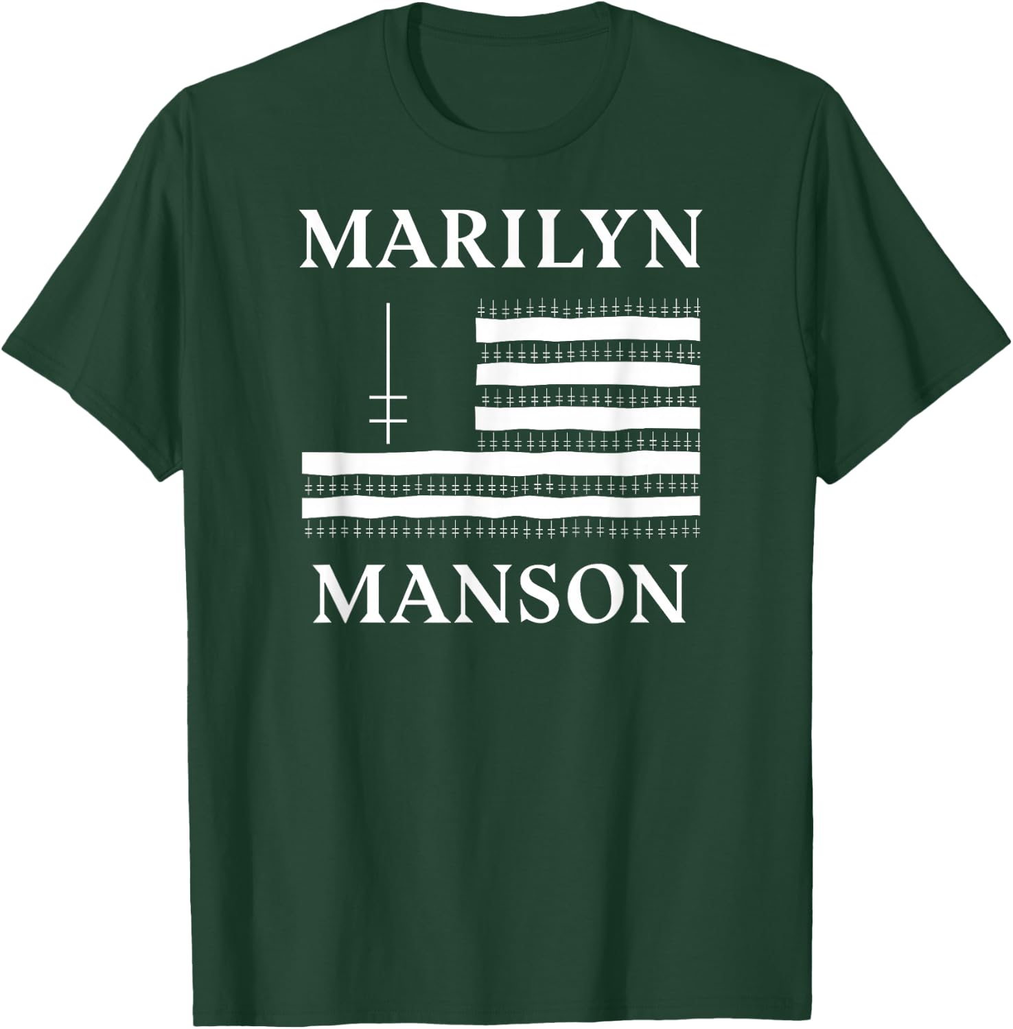 Marilyn Manson – Flag and Logo T-Shirt - T-Shirt | Forest