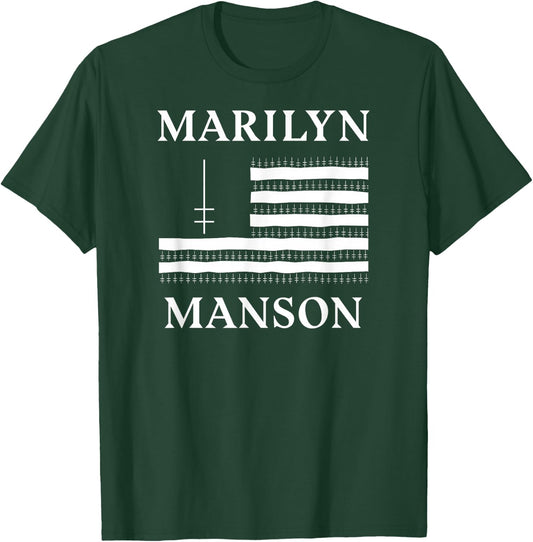 Marilyn Manson – Flag and Logo T-Shirt - T-Shirt | Forest