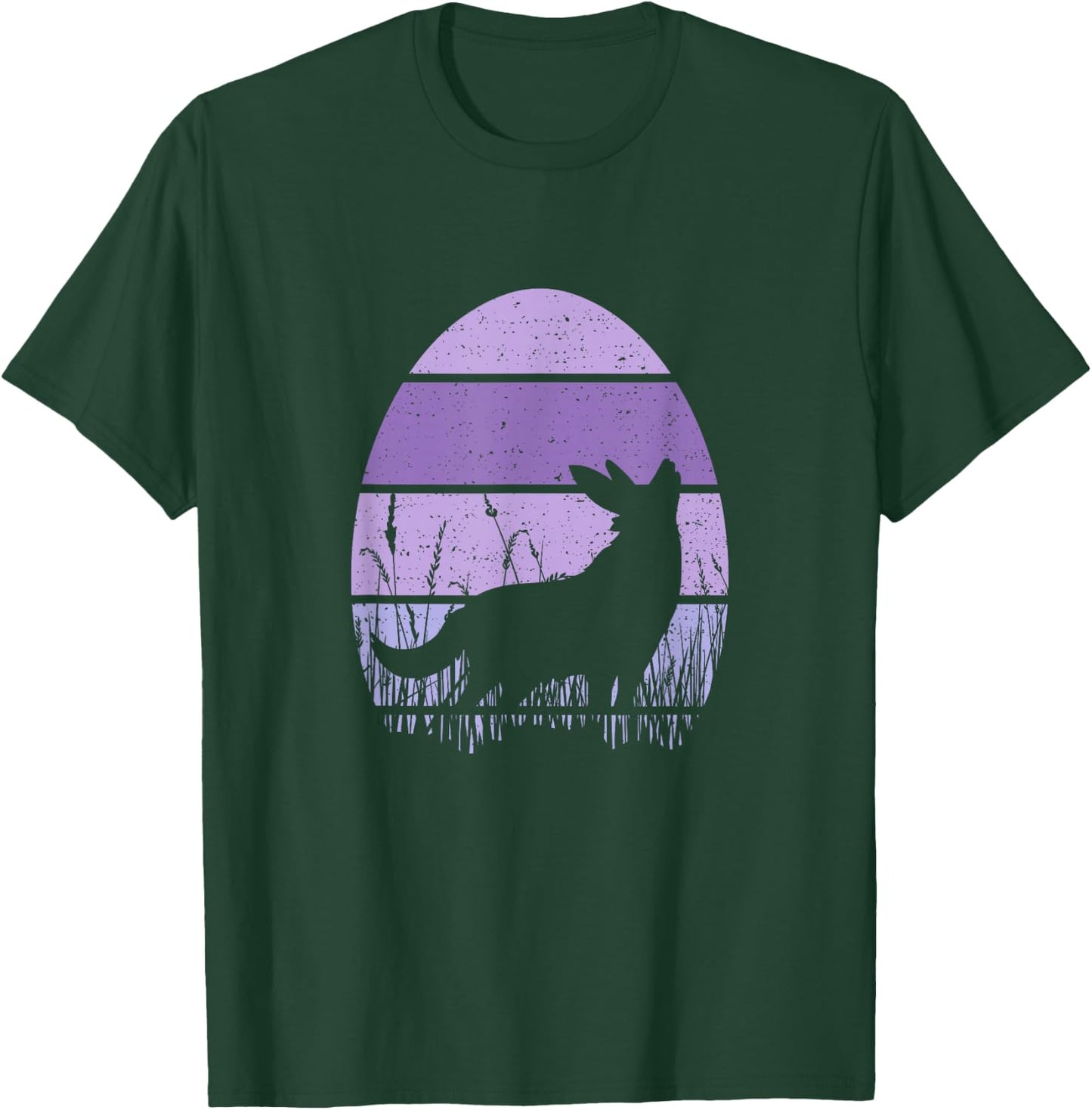 Easter Bunny Wolf Egg Purple Vintage Retro Love Wolves T-Shirt - T-Shirt | Forest