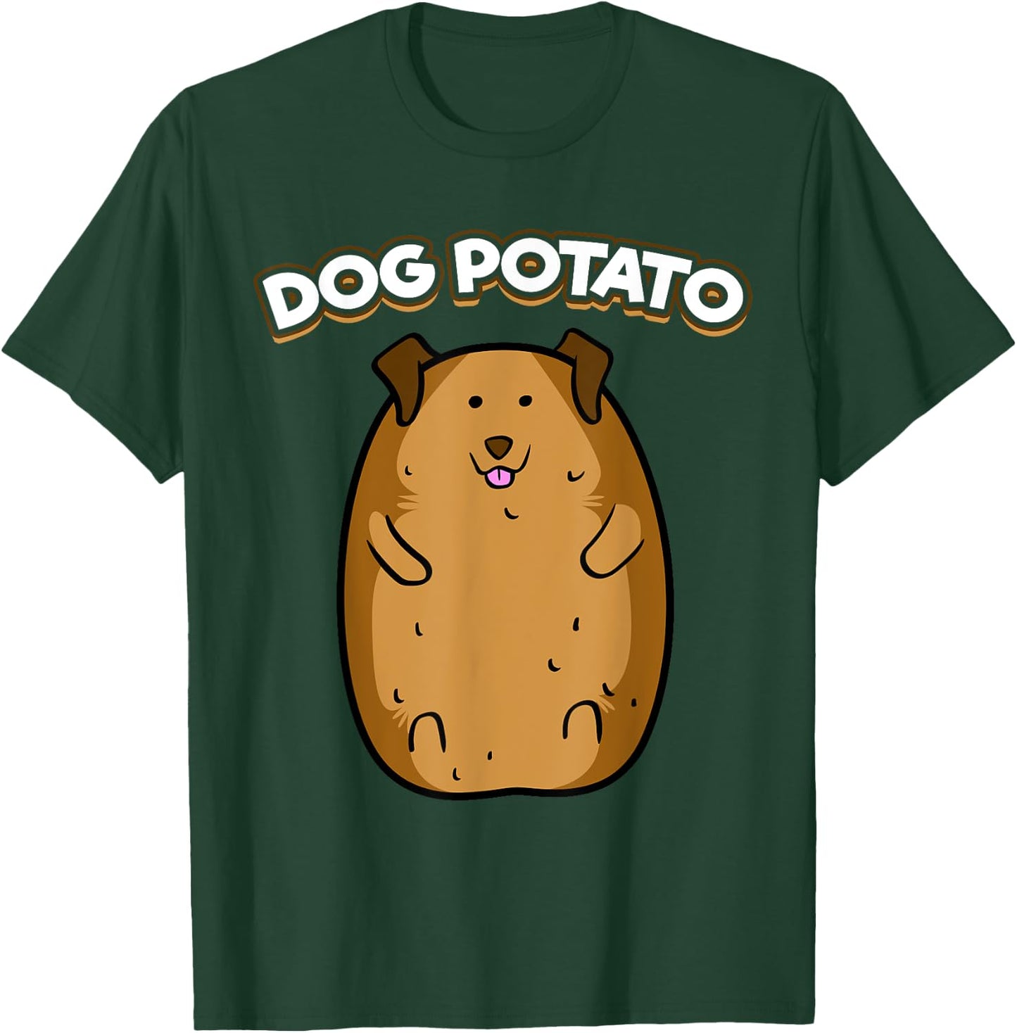 Dog Potato Funny Cute Fat Potato Canine Animal Women Girls Kids T-Shirt - T-Shirt | Forest