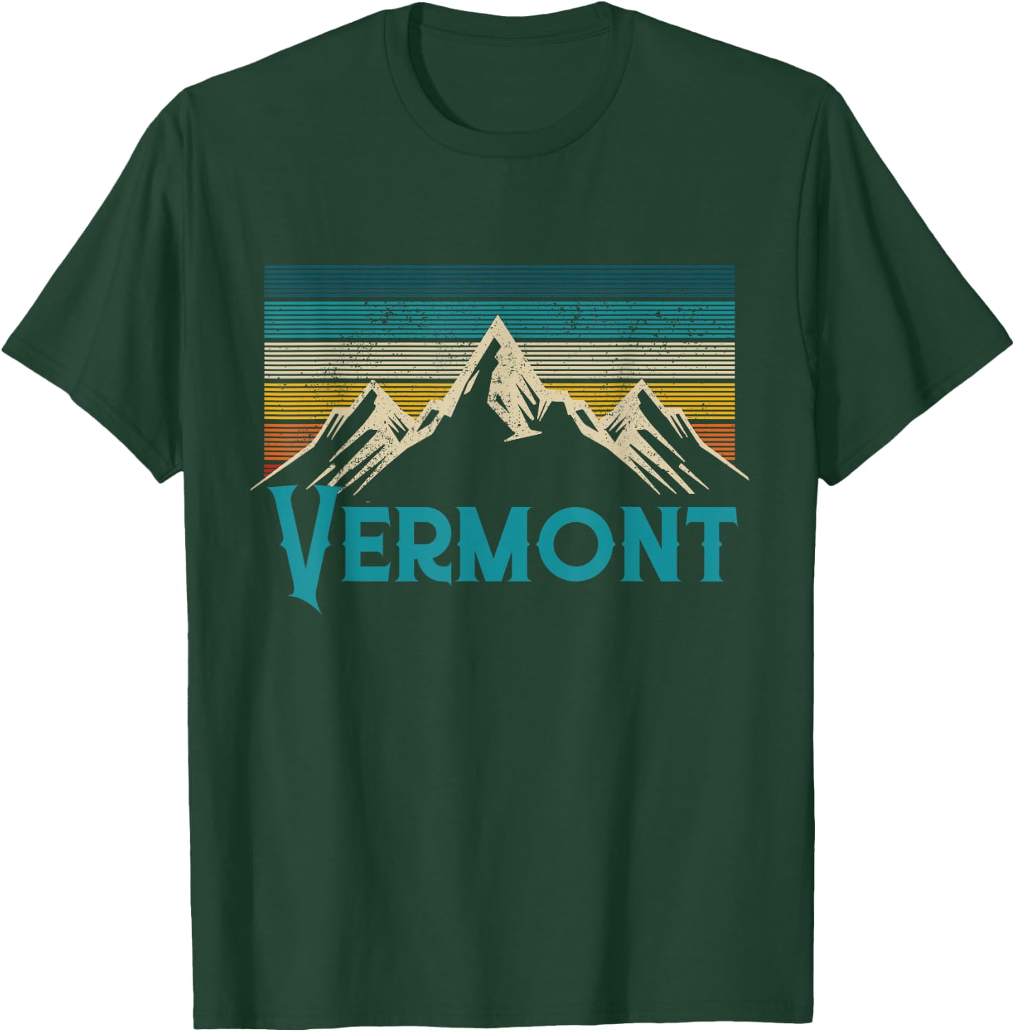 Vermont Vintage Mountains Retro Hiking Souvenir Gift T-Shirt - T-Shirt | Forest