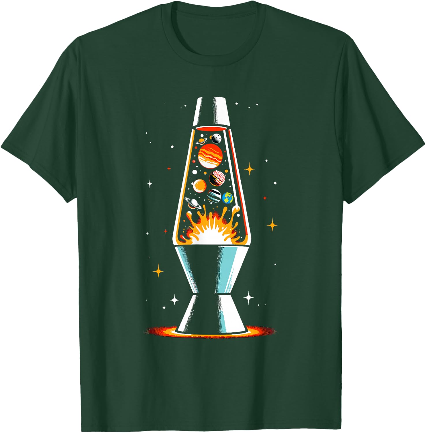 Planets Lava Lamp Science Gifts Men Kids Women Funny Space T-Shirt - T-Shirt | Forest