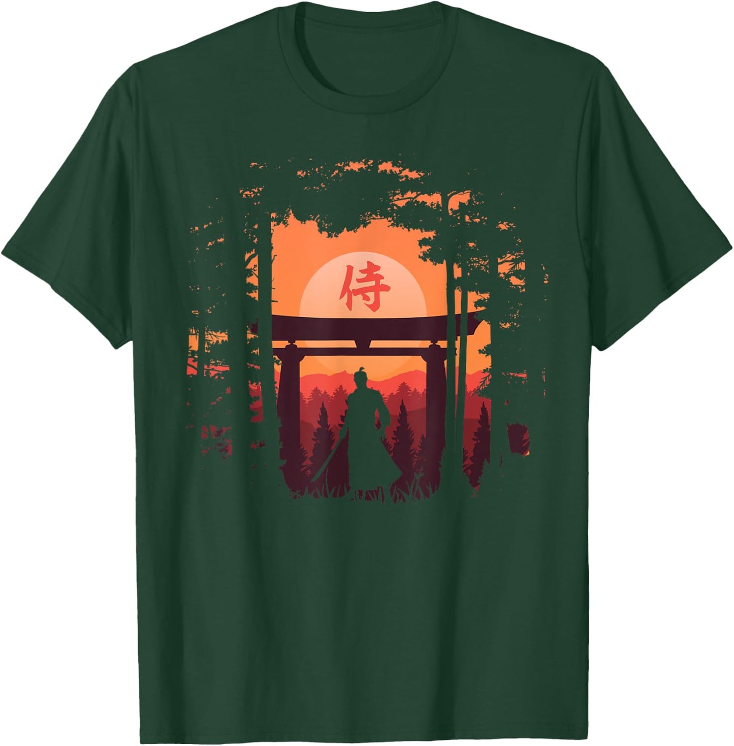 Japanese Samurai Warrior Japanese Swordmen T-Shirt - T-Shirt | Forest