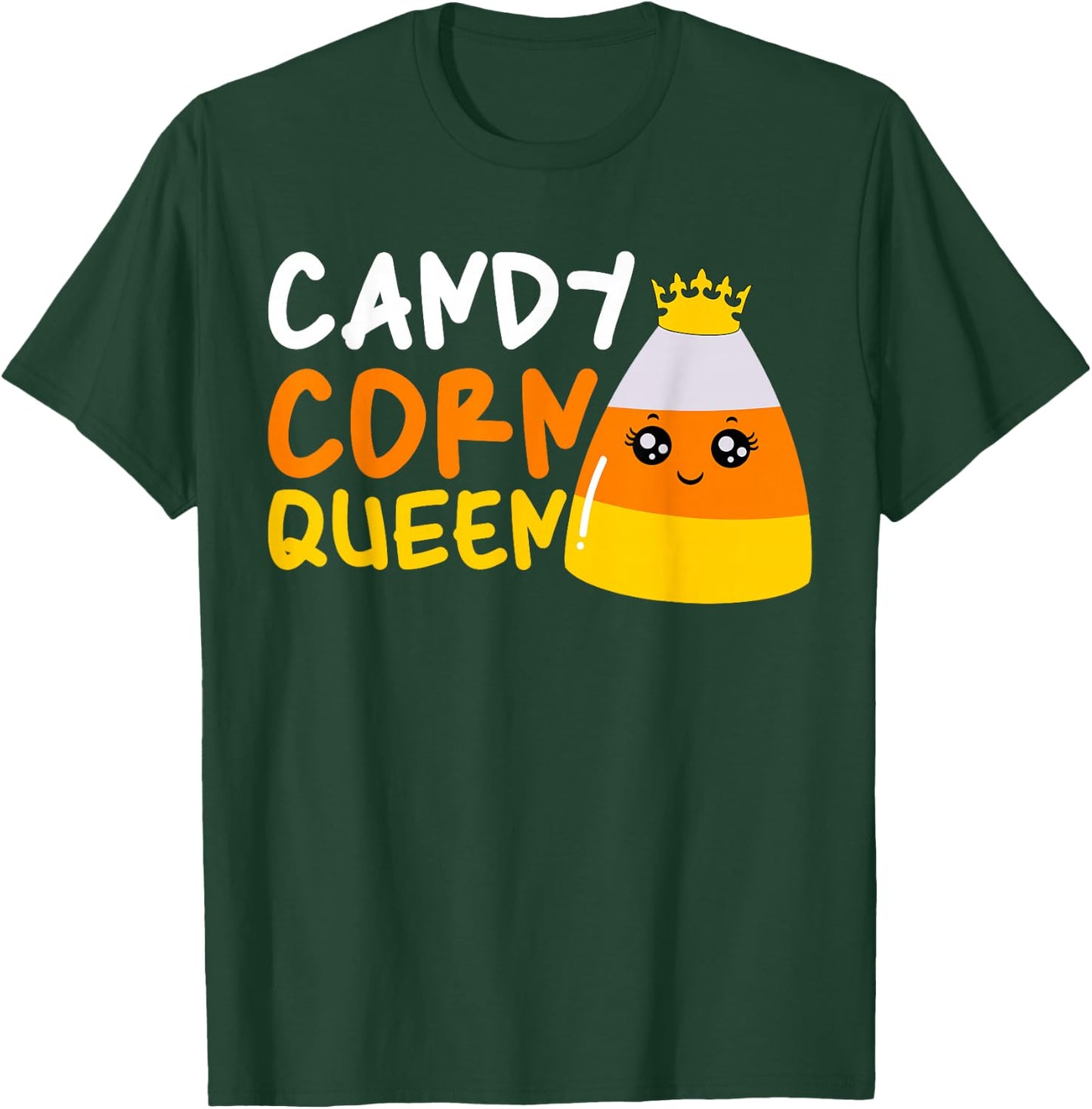 Candy Corn Queen Costume Halloween Cute Kawaii Crown Girls T-Shirt - T-Shirt | Forest