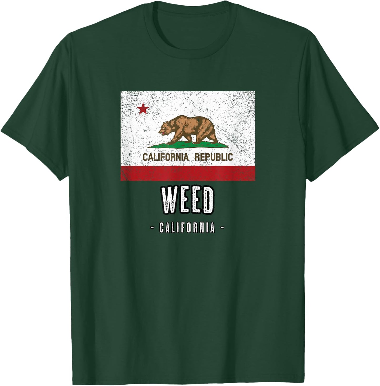 WEED California | City CA USA California Flag T-Shirt - T-Shirt | Forest