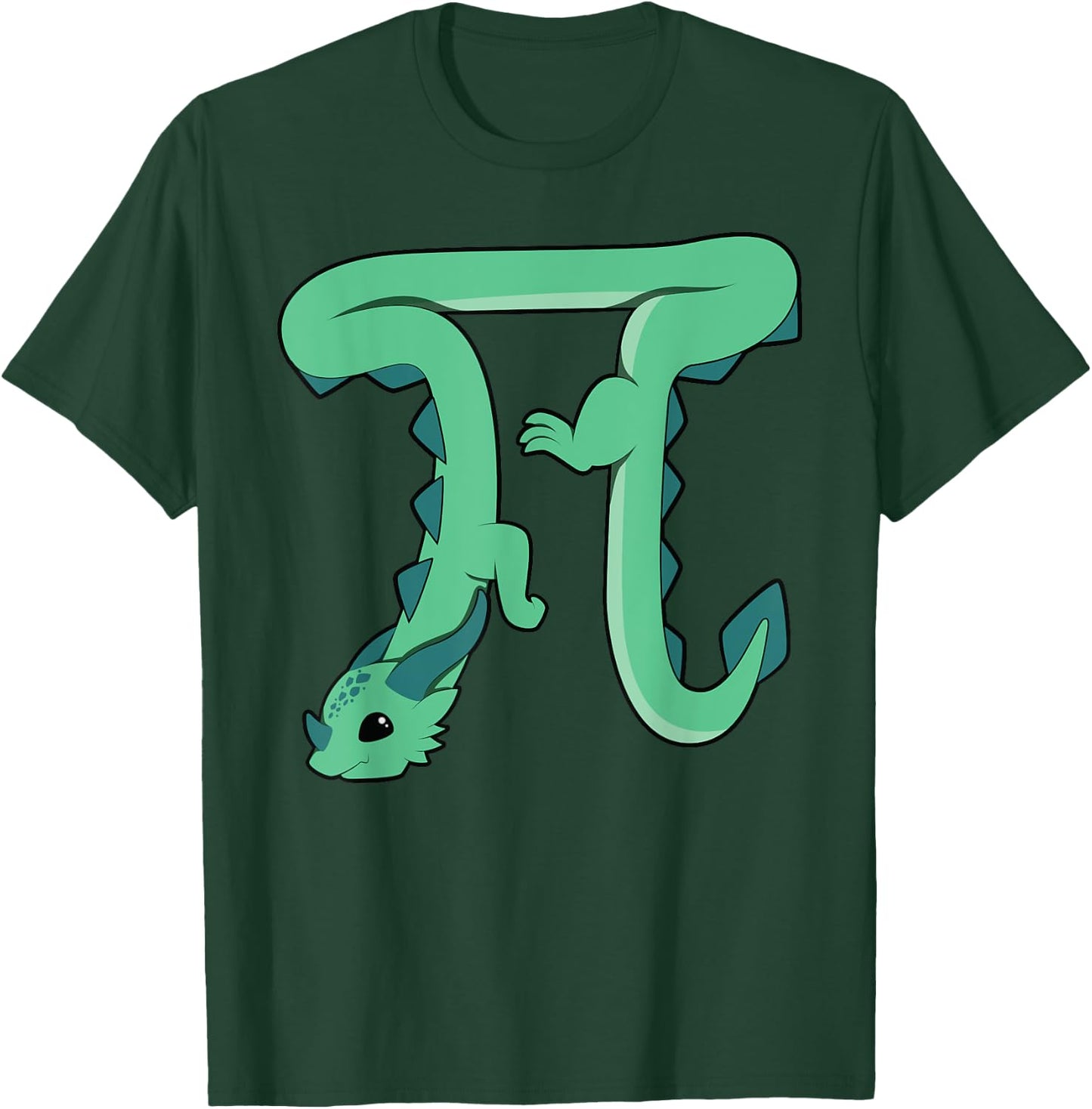 Dragon In The Shape Of Pi Math Teacher Women Girls Kids T-Shirt - T-Shirt | Forest