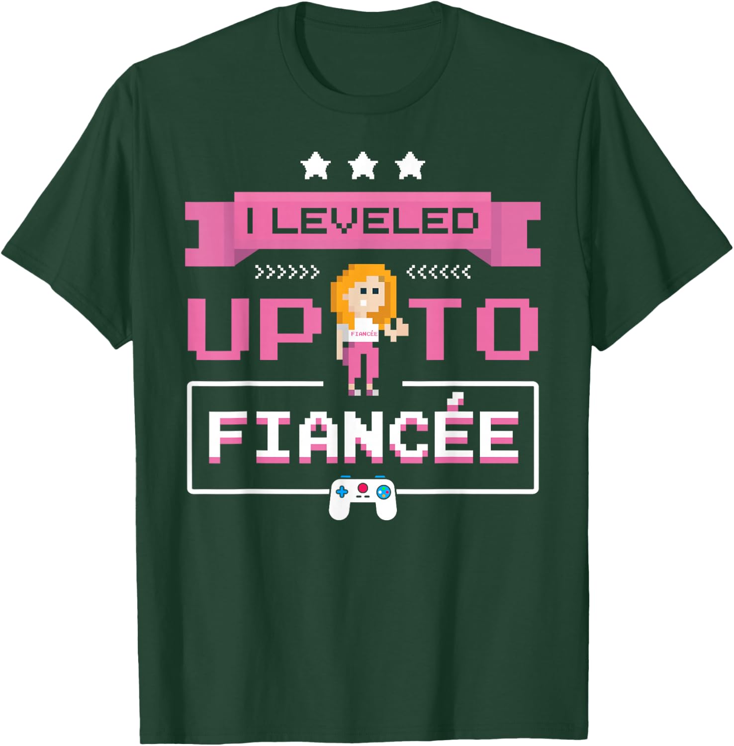Engaged Couple Gaming Engagement Gamer Girlfriend Fiancee T-Shirt - T-Shirt | Forest
