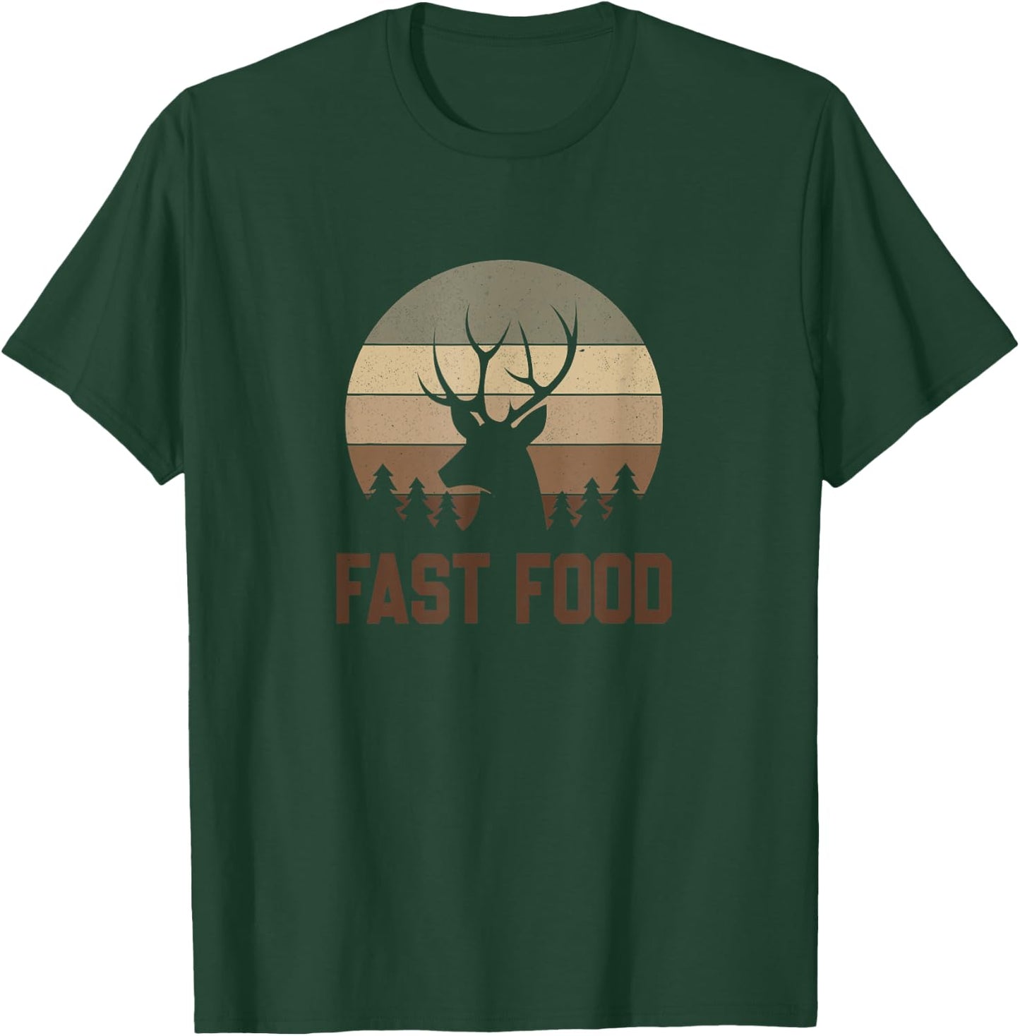 Vintage Fast Food Hunter Shirt Deer Hunting T-Shirt - T-Shirt | Forest
