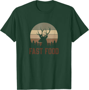 Vintage Fast Food Hunter Shirt Deer Hunting T-Shirt - T-Shirt | Forest
