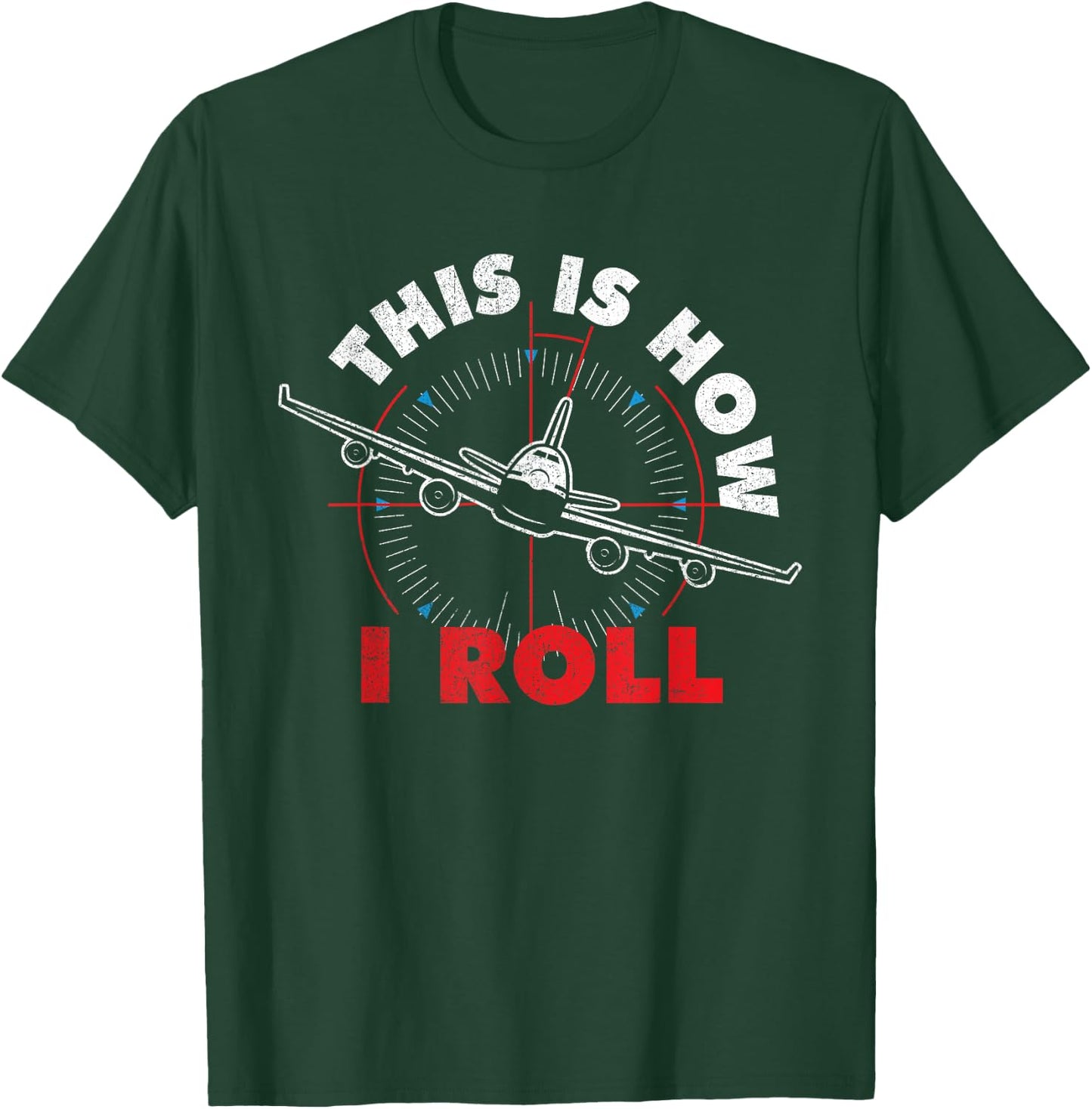 Airline Pilot Shirts Is How I Roll - Airline Pilot Aviator Aircraft Lover Black T-Shirt - T-Shirt | Forest