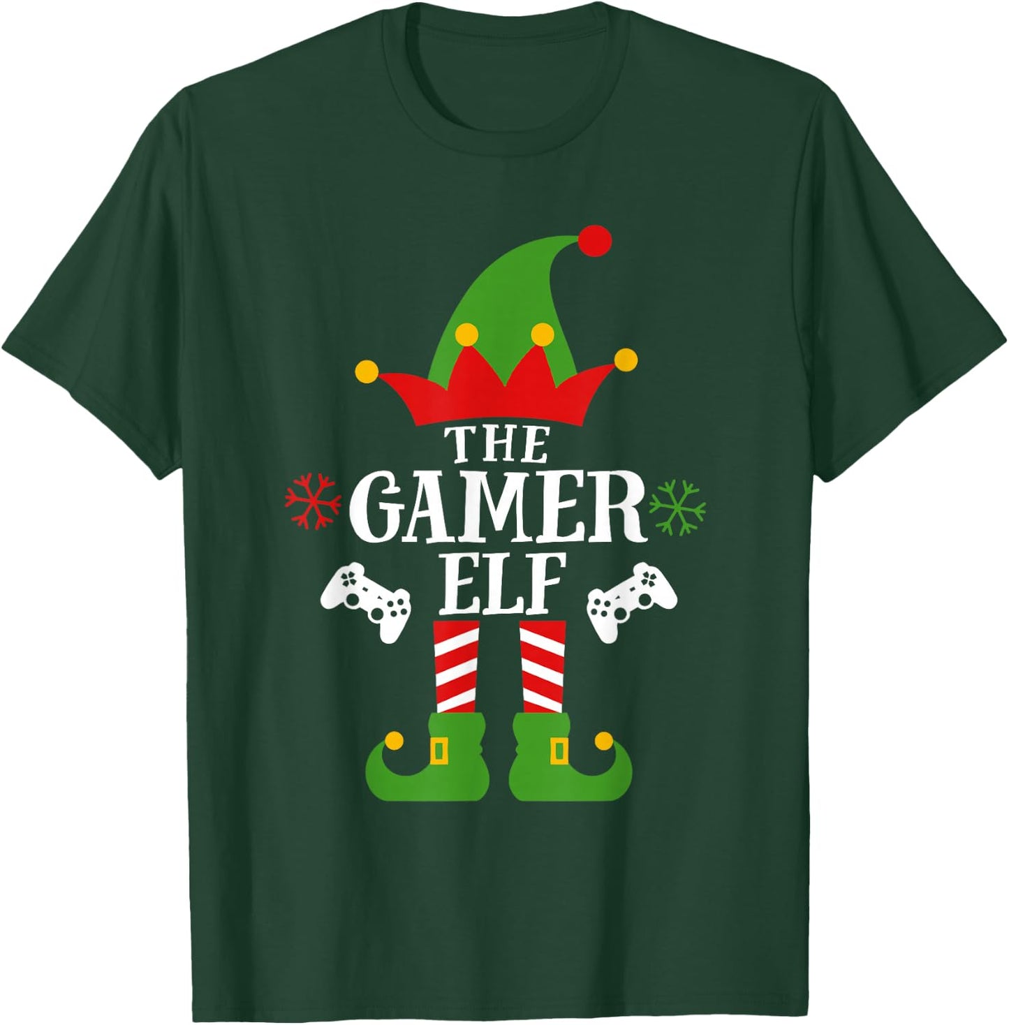 Gamer Elf Matching Video Game Christmas Pajama For Boys Kids T-Shirt - T-Shirt | Forest