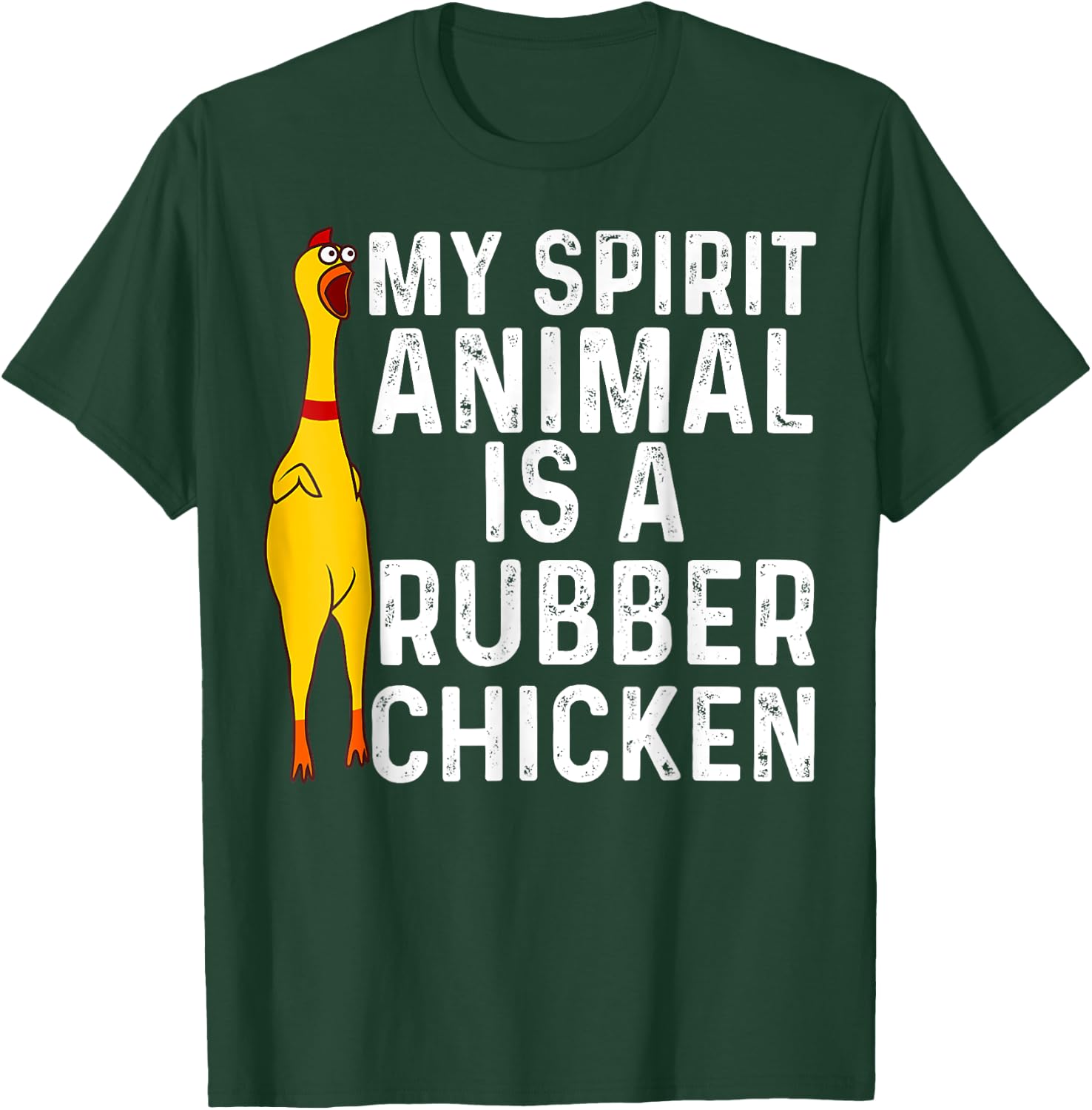Funny Rubber Chicken Gift Men Women Rubber Chicken Costume T-Shirt - T-Shirt | Forest