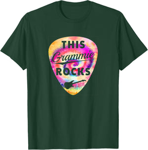 Personalized This Grammie Rocks - Fun Tie Dye Guitar Pick T-Shirt - T-Shirt | Forest