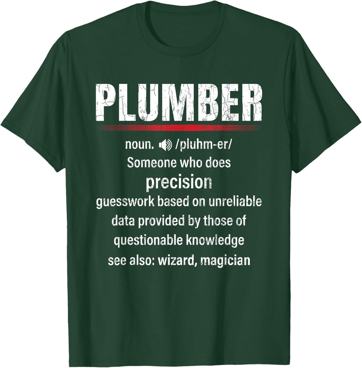 Funny Plumber Definition Graphic & More -Adults, -Kids Black Short Sleeve Small Classic Fit Plumber-Themed T-Shirt - T-Shirt | Forest