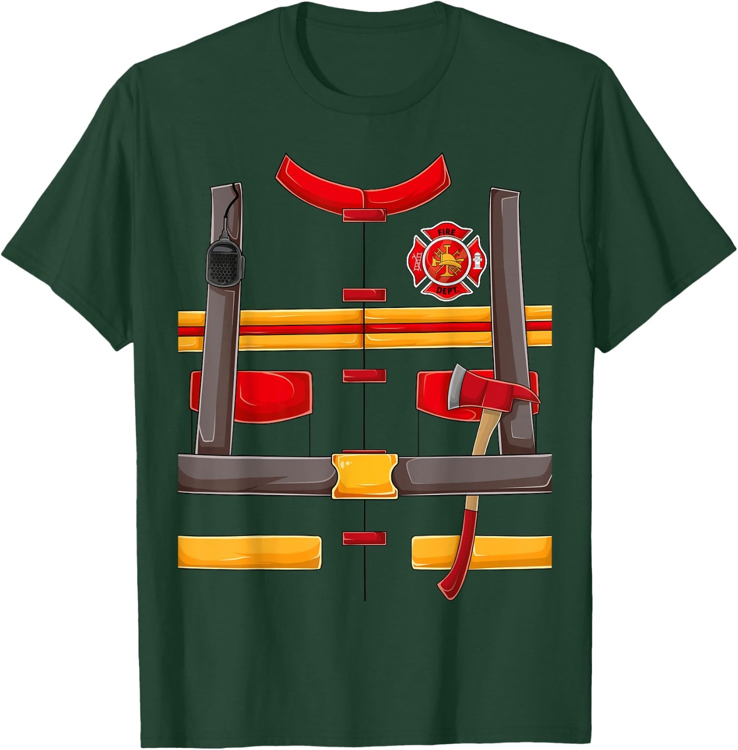 Firefighter Fireman Halloween Costume for Boys kids men DIY T-Shirt - T-Shirt | Forest