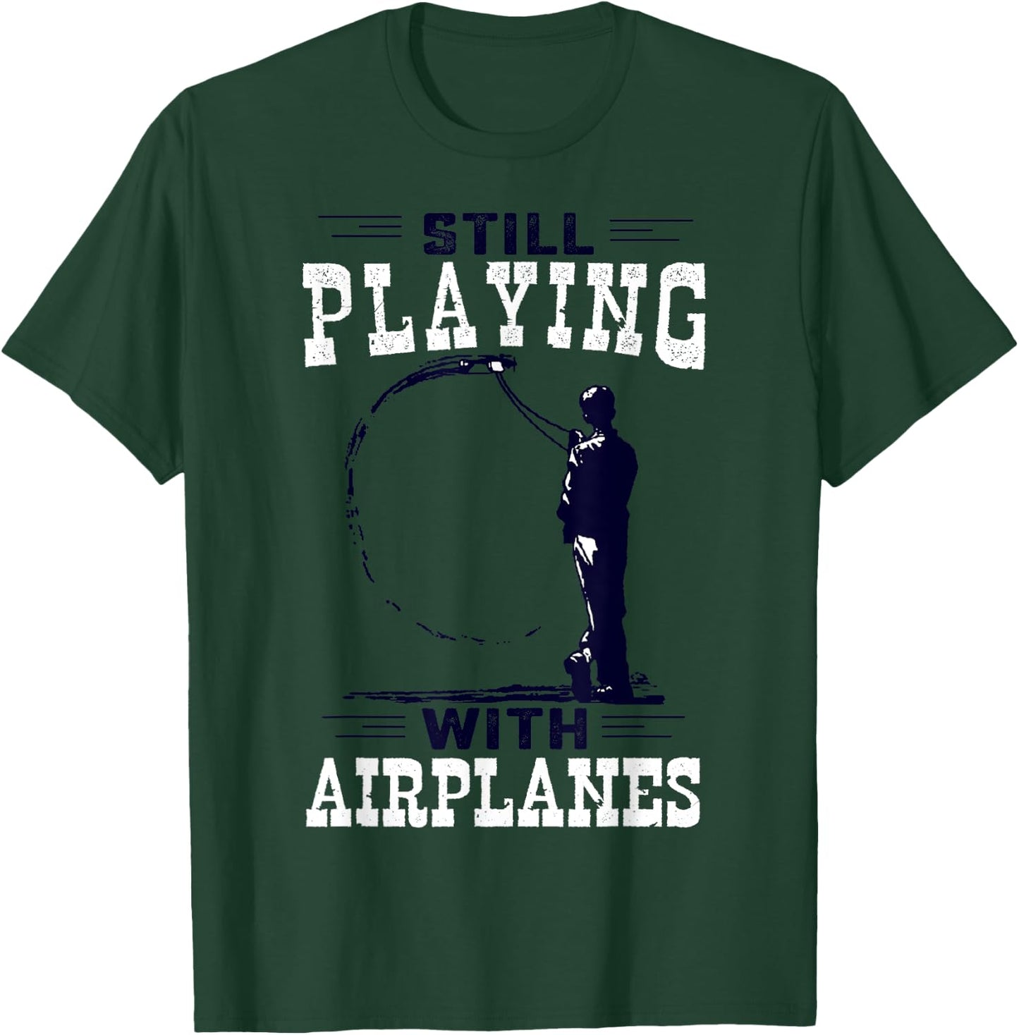Still Playing With Airplanes Funny Control Line T-Shirt - T-Shirt | Forest