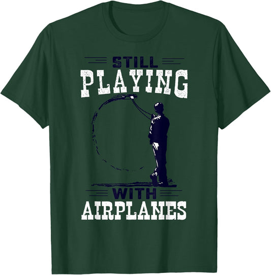 Still Playing With Airplanes Funny Control Line T-Shirt - T-Shirt | Forest