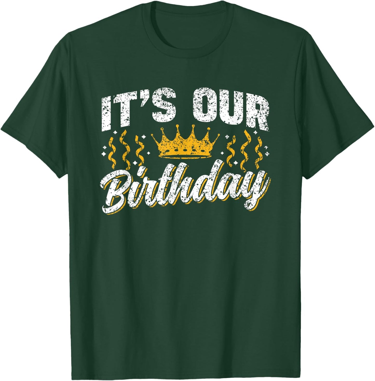 Boy Girl Twin Twins Birthday Identical It's Our Birthday Cute Celebrate Twins Twin - Black, Small - -Adult, Modern, Casual, Short Sleeve, Letter Print, Birthday Theme T-Shirt - T-Shirt | Forest