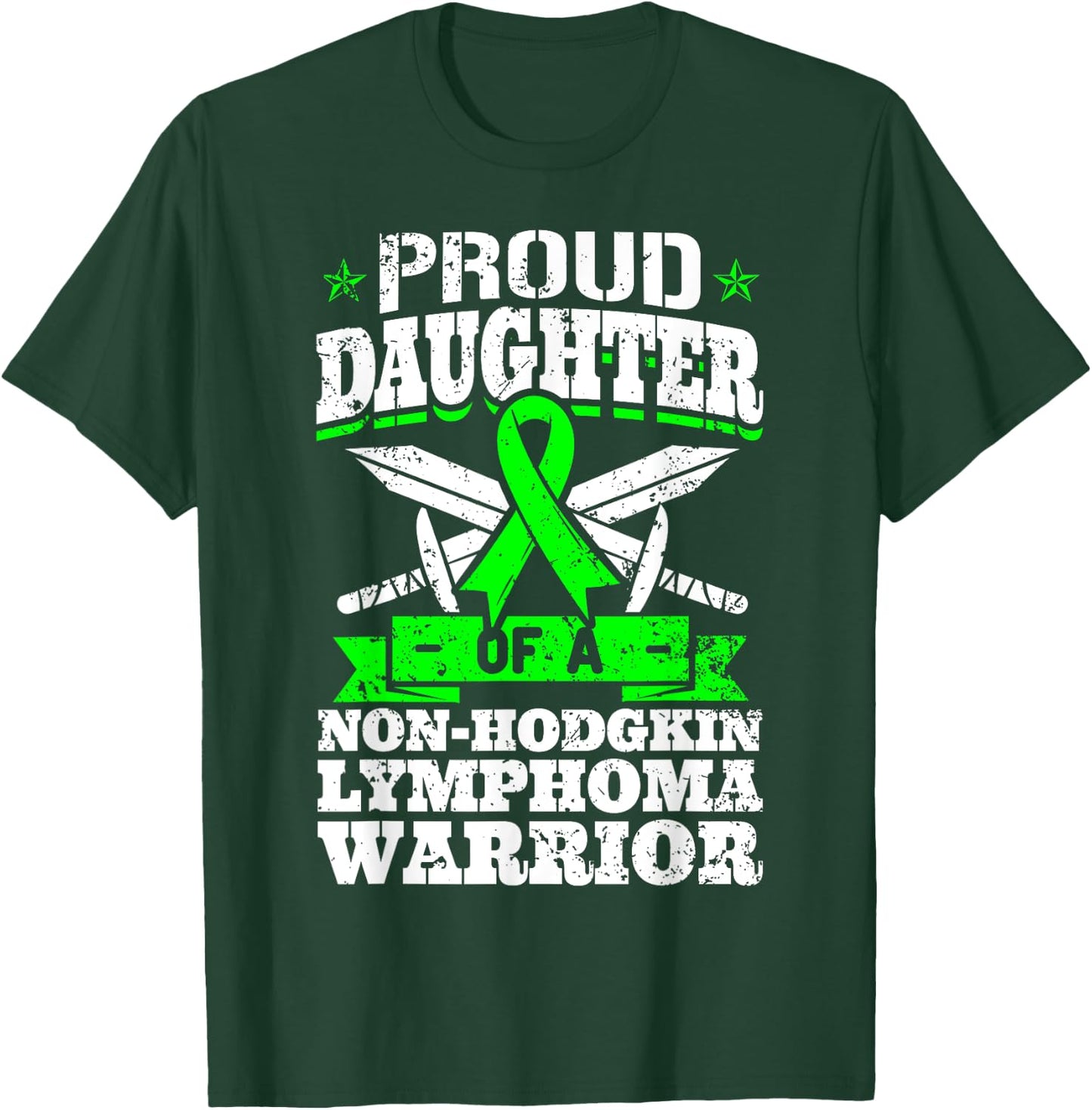 Non-Hodgkin Lymphoma Daughter Proud Daughter - Black, Women's, Small, Short Sleeve, Classic Fit, , Modern, Graphic Design (Awareness Ribbon), Non-Hodgkin Lymphoma Awareness T-Shirt - T-Shirt | Forest